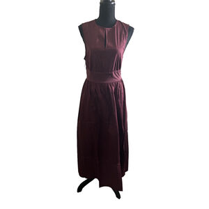 We Wore What Women’s Sleeveless Fit & Flare Eggplant Keyhole Midi Dress, S